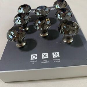 Crystal Glass Cabinet Knobs -  gray